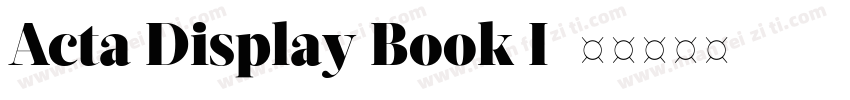 Acta Display Book I字体转换
